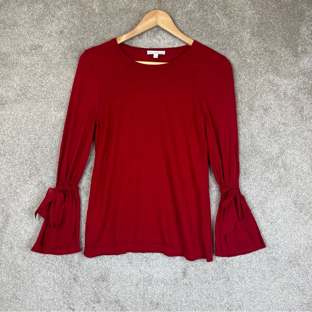 RSVP by Talbots Sweater Womens Medium Petite Red Merino Wool Pullover- 1446*